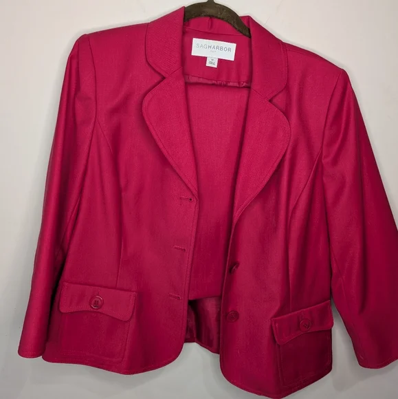 💗 Sag Harbor Women's Vibrant Red Blazer - Picture 6 of 6